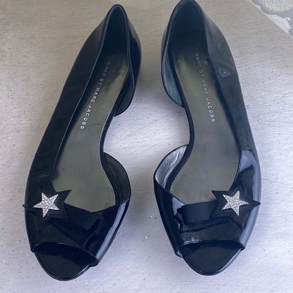Marc by Marc Jacobs Black Star Studded Flats